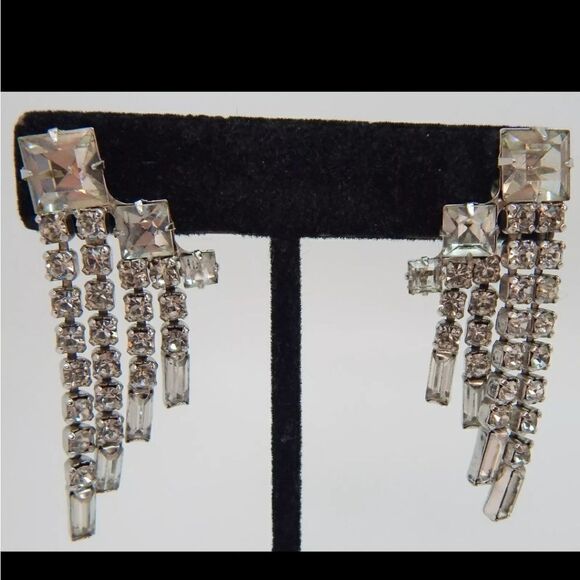 VNTG Weiss & Kramer Icy Rhinestone Necklaces Brooch Bracelet & Earrings 102.8g - Picture 6 of 11